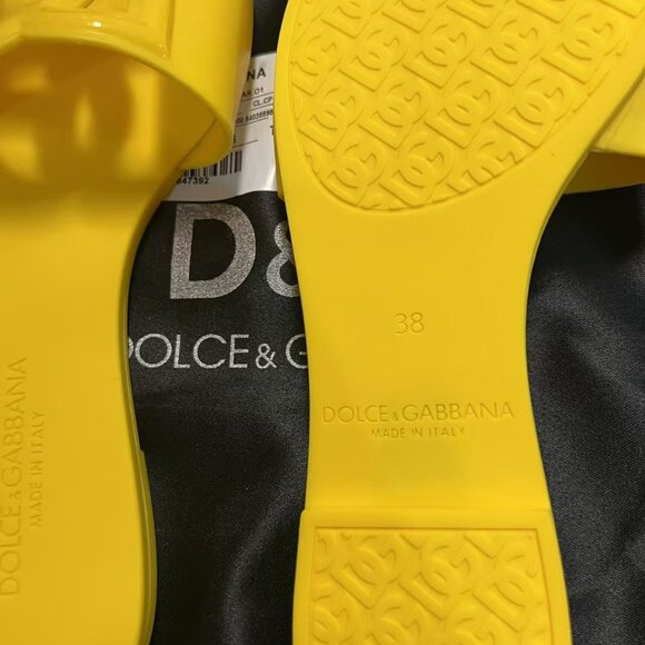 Dolce & Gabbana Yellow Slide Sandals - Size 38 - Picture 5 of 5